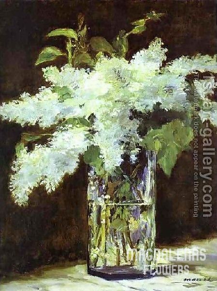 lilac in a glass, by edouard manet